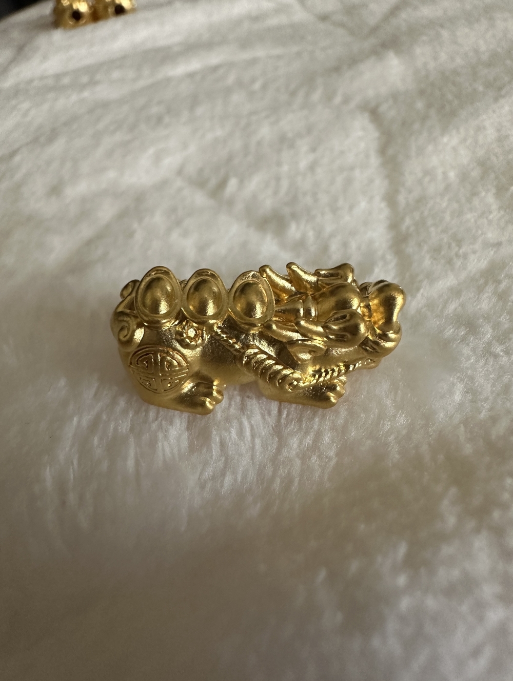 Real 999 24k Solid Gold Pixiu Bead/Pendant 22mm